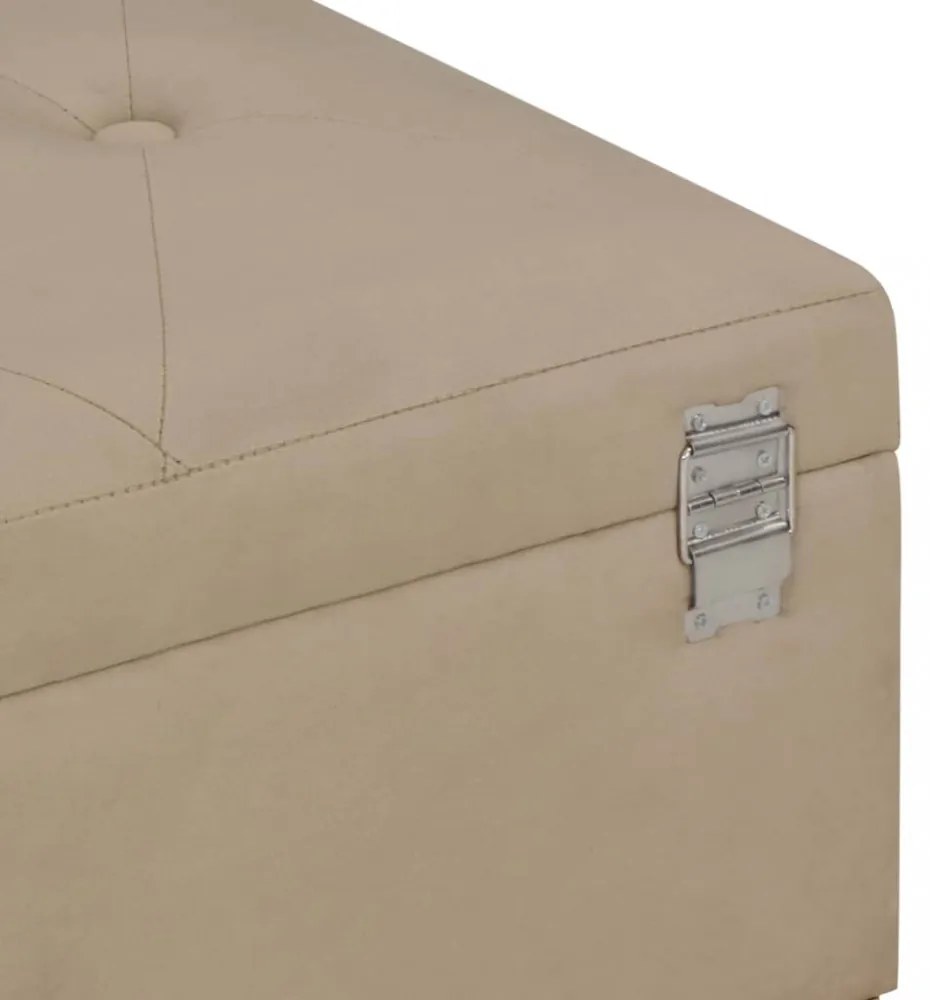 bézs bársonypad tárolórekesszel 105 cm