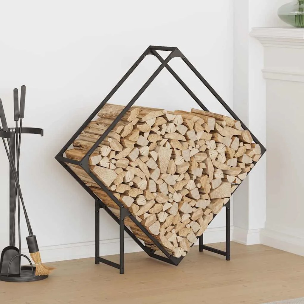 fekete hidegen hengerelt acél tűzifatároló 100x25x100 cm