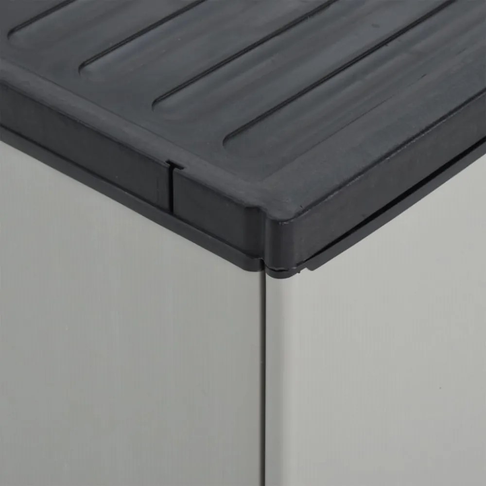 szürke és fekete kerti PP szeméttároló 68 x 40 x 85 cm