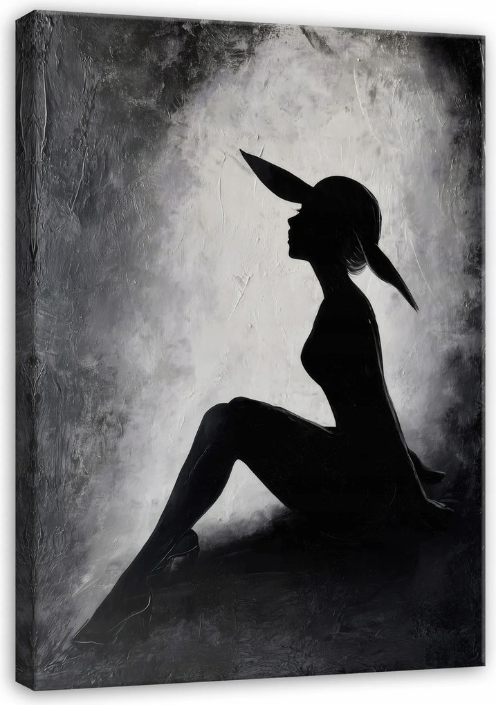 Vászonkép Nő Kalapban Absztrakt Nappali Hálószoba Vászon 40x30