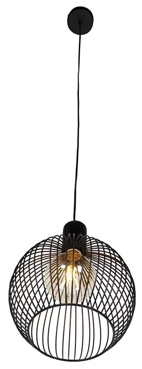 Design kerek lámpa fekete 30 cm - Dos