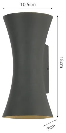 Brilagi - LED kültéri fali lámpa BICON LED/10W/230V antracit IP44