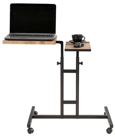 Állítható GLEN asztal 87x67 cm barna/fekete