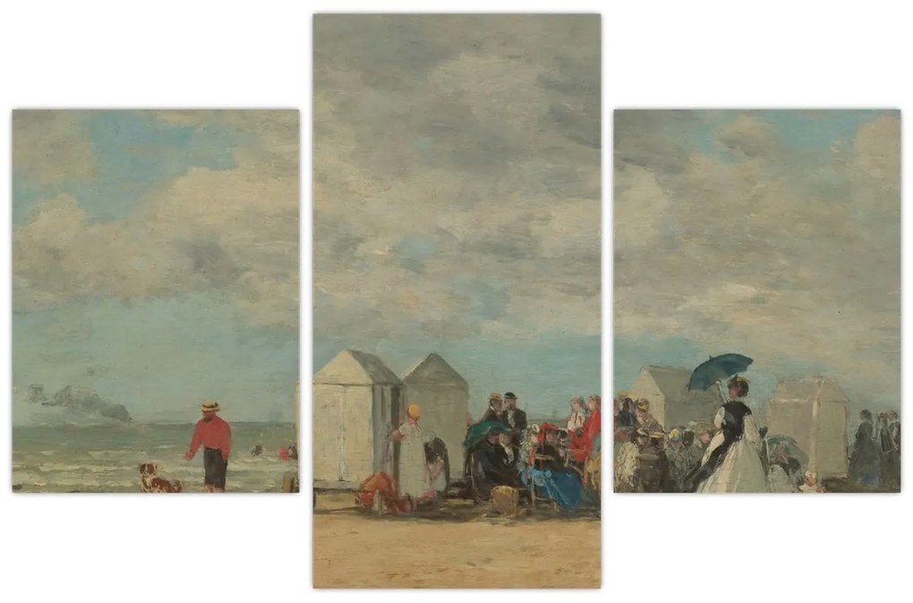 Kép - Eugène Boudin, Beach Scene, reprodukciók (90x60 cm)