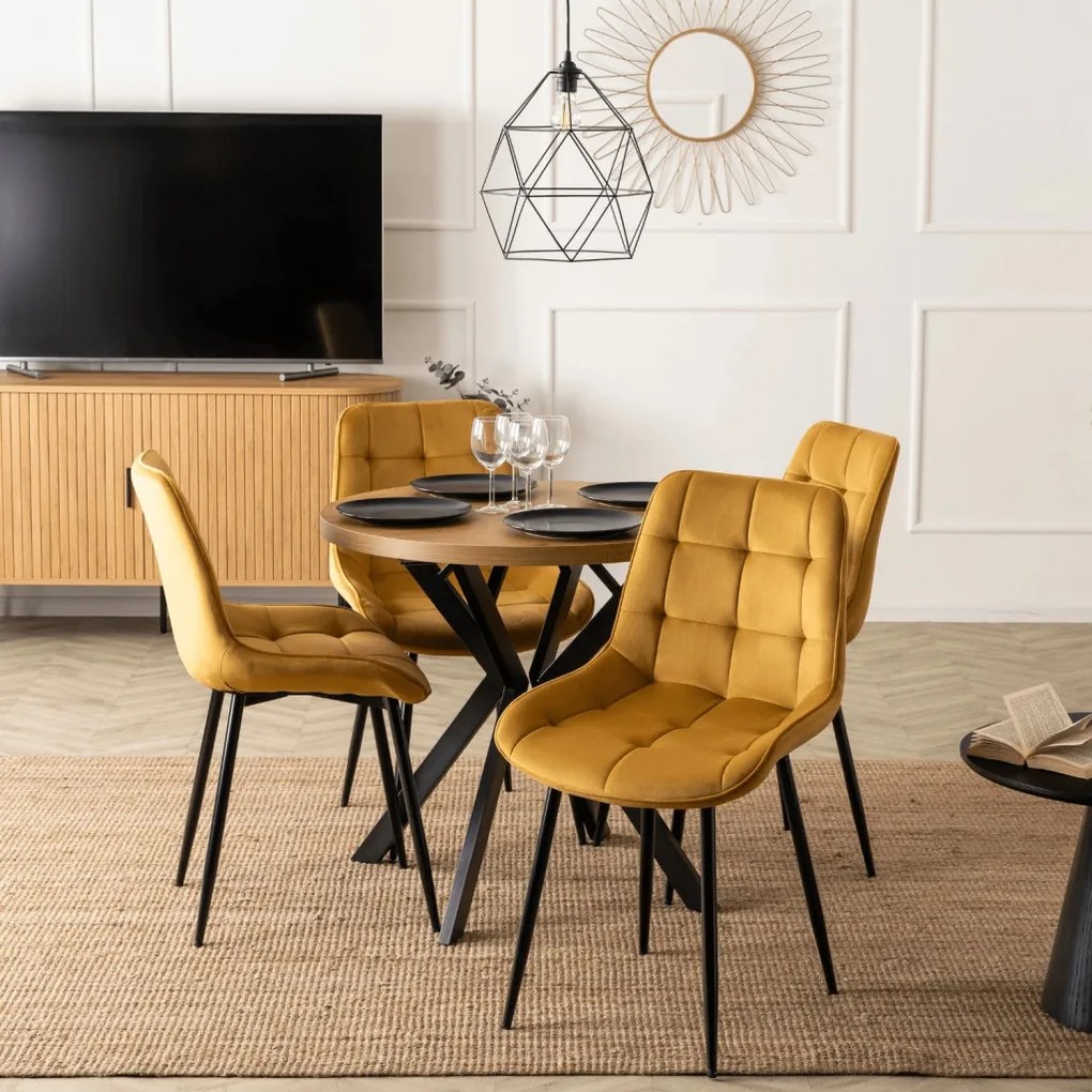 CHRIS szék mustár bársony