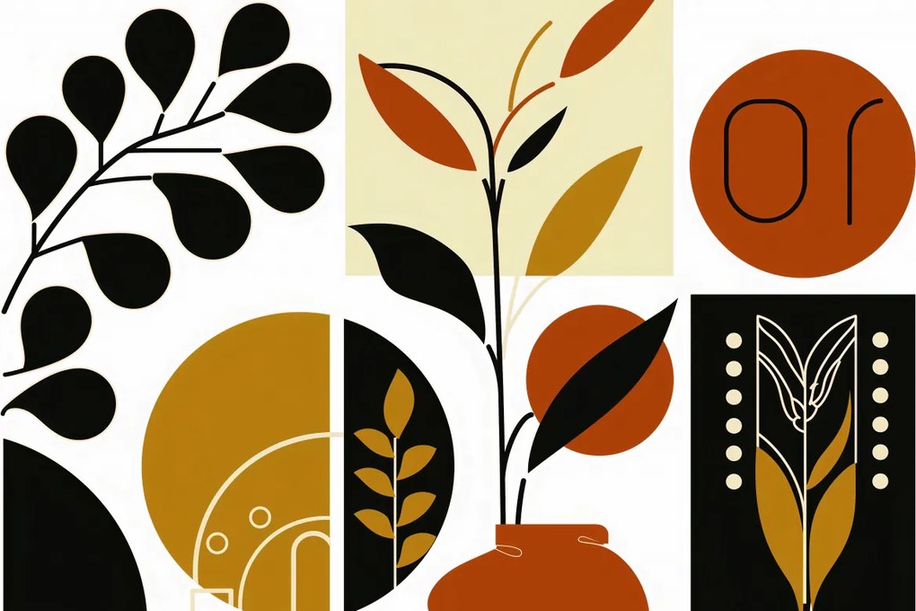 Poszter 91,3x44,5cm Botanikus kollázs