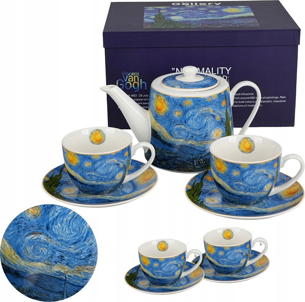 Főzőkancsó Szett 2 Csésze Csészealjjal Starry Night Van Gogh