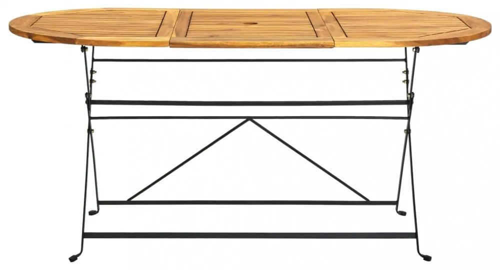 ovális tömör akácfa kerti asztal 160 x 85 x 74 cm