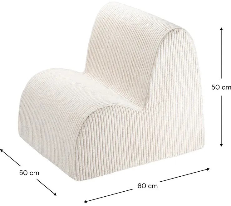 Krémszínű kordbársony gyerek fotel Cloud – Wigiwama