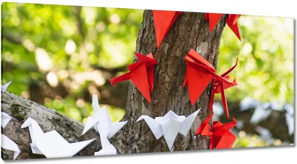 Vászonkép 115x55 Papírfa madarak