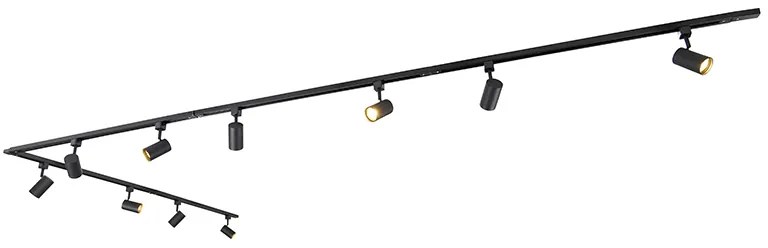 Okos sínrendszer fekete 1 fázisú 10 lámpás, beleértve a Wifi GU10-et - Jeana