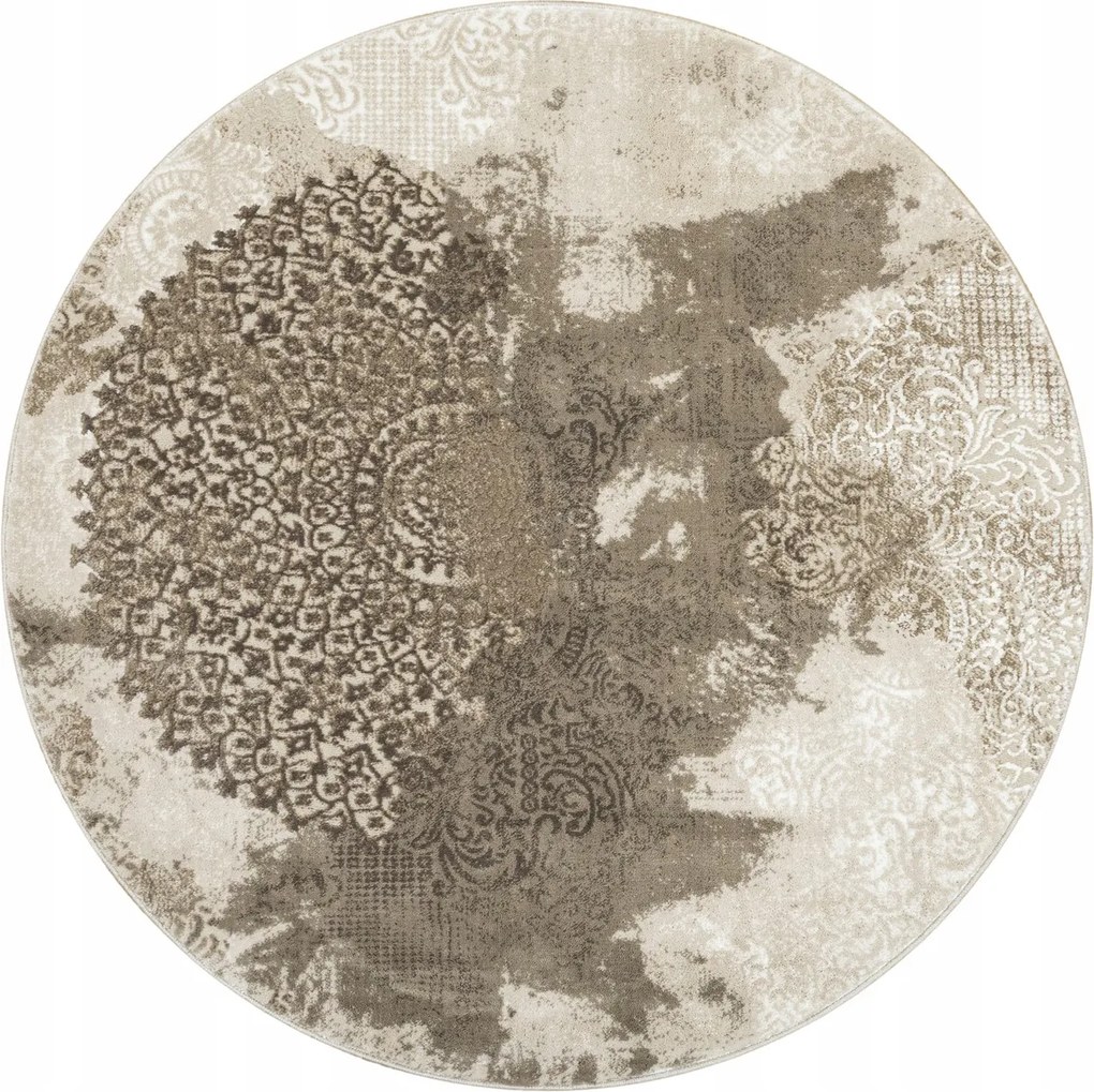 Kerek Szőnyeg Bézs Puha Krém Rozetta Dísz Boutique Galya átm. 133 cm