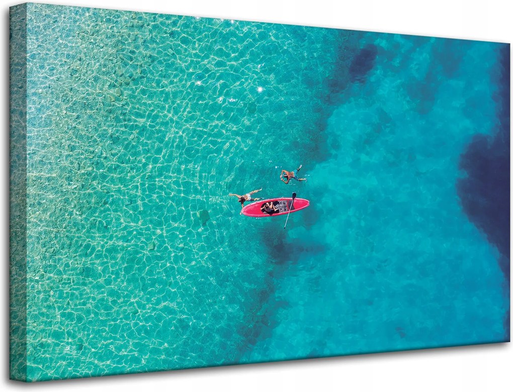 Vászonkép Kajak Emberek Nap Víz Nyaralás 80x50 cm