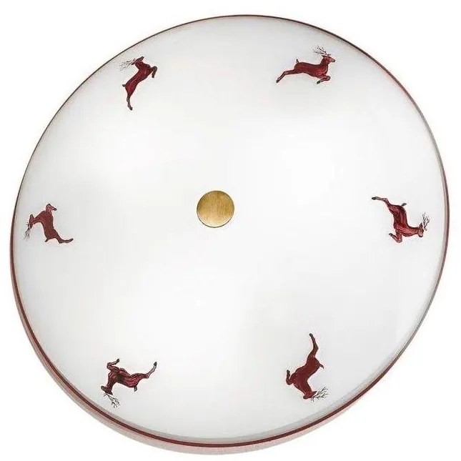 Kolarz 731.U12.4.103-Mennyezeti lámpa NONNA 2xE14/60W/230V átm.32cm piros/sárgaréz