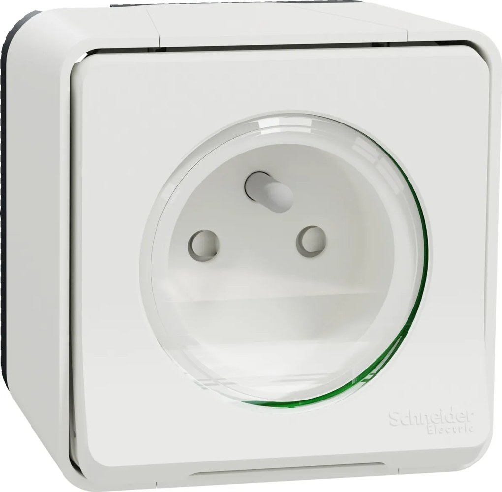 Tápcsatlakozó aljzat földelt 2P+PE fehér színben Mureva