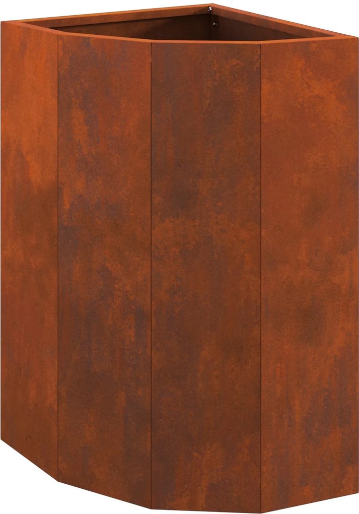 vidaXL Sarok Virágtartó Rozsdás 30 x 30 x 50 cm időjárásálló acél