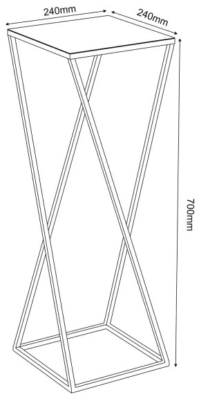 Virágállvány 70x24 cm arany színben