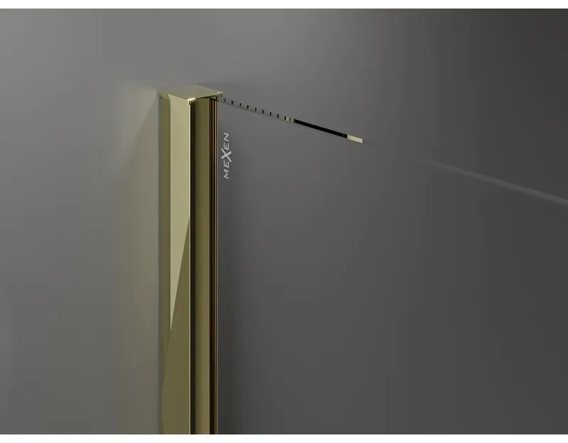 Mexen Velar, tolóajtó a nyílásba Walk-In típus 150 cm, 8 mm átlátszó üveg, arany fényes, 871-150-000-03-50
