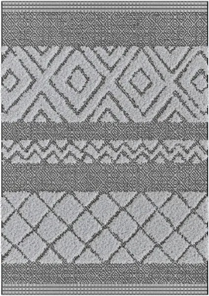 Kétszintes Puha Szőnyeg Shaggy Szürke Indiana 200x290cm