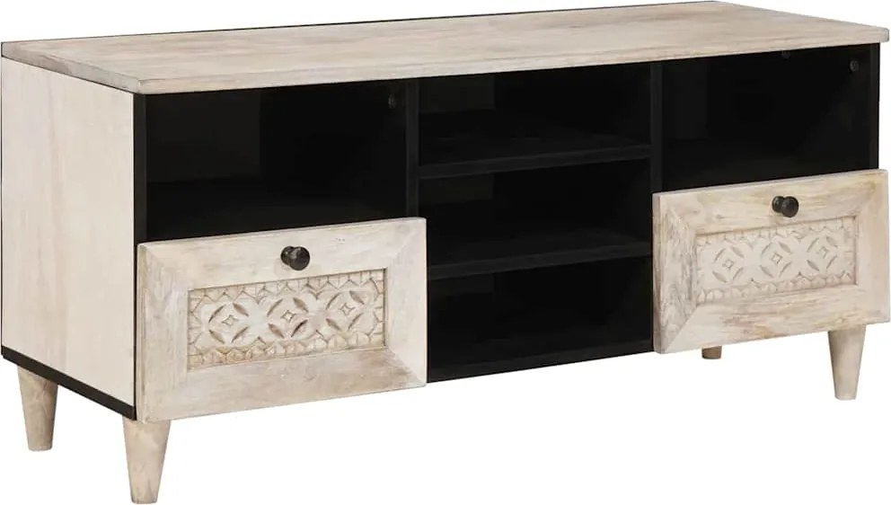 vidaXL TV egységek fiókkal polcokkal Fehér 100 x 33 x 46 cm Faanyag
