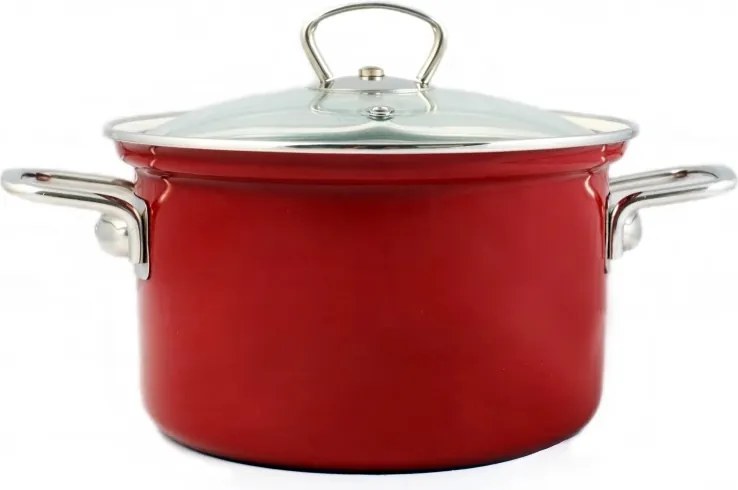 Belis Zománcedény üvegfedővel Eco-ceramic 24 cm/6,1l