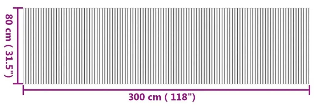 négyszögletű természetes bambusz szőnyeg 80 x 300 cm