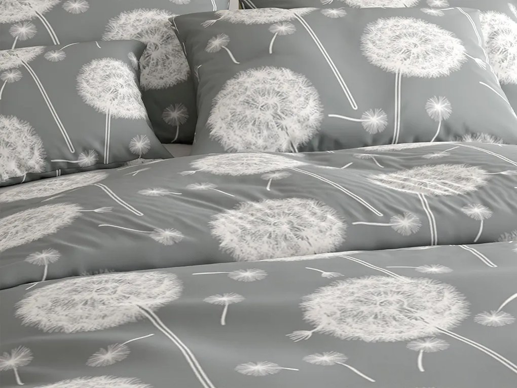 Pamut ágyneműhuzat DANDELION BLEND szürke hotel zsebes Ágyneműhuzat mérete: 70 x 90 cm | 140 x 200 cm