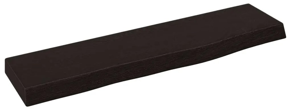 sötétbarna kezelt tömör tölgyfa fali polc 40x10x2 cm