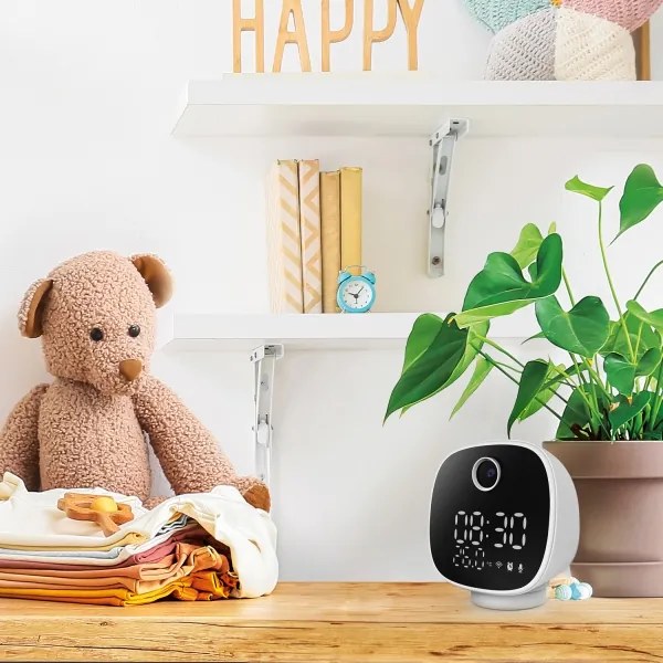 Solight 1D81- Okos kamera hőmérővel, ébresztőórával és LED lámpával 1296p Wi-Fi Tuya IP65