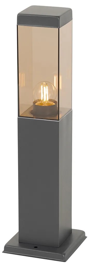 Okos kültéri oszlopos lámpa sötétszürke füstüveggel 45 cm WiFi P45-tel - Malios