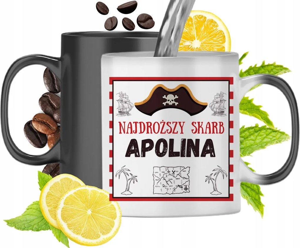 Mágikus bögre Apolina Fekete matt nyomott mintával 330ml