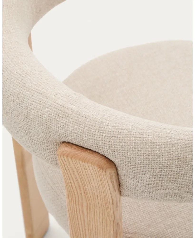 Bézs-natúr színű kőrisfa étkezőszék Granite – Kave Home