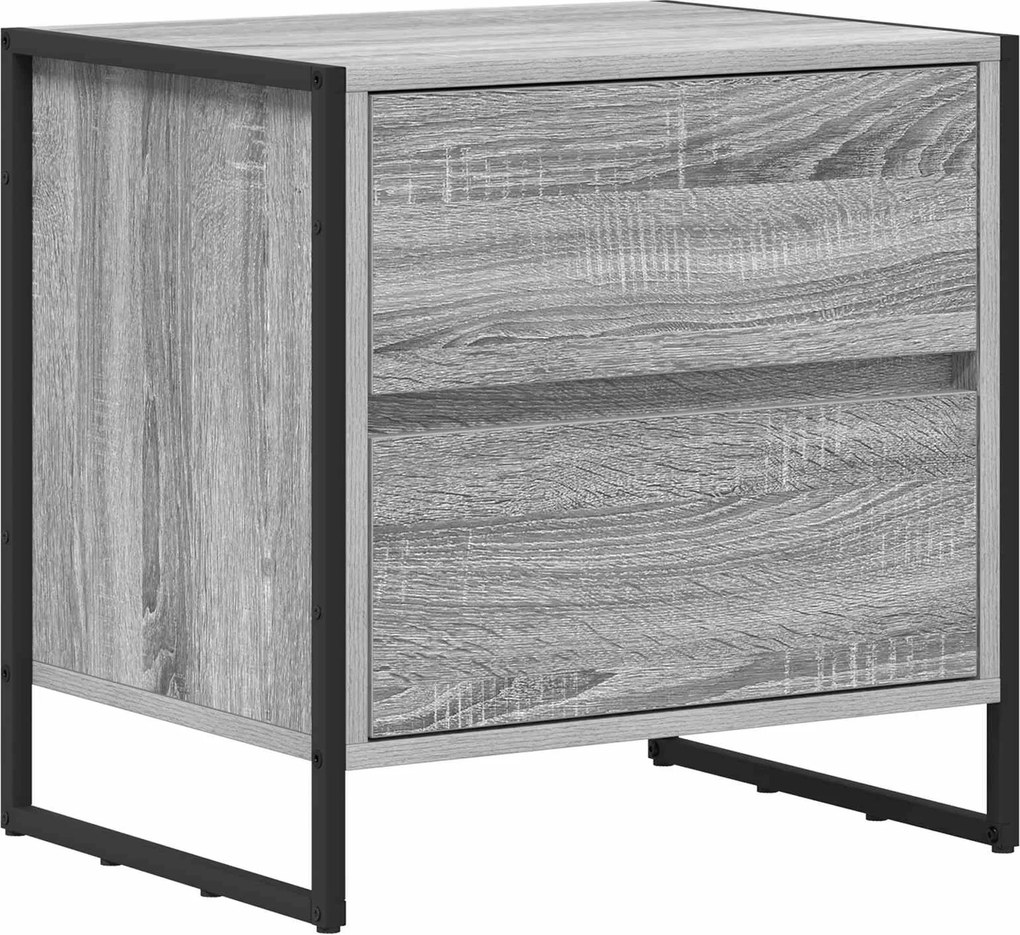 vidaXL Éjjeli asztal fiókkal Szürke Sonoma 50 x 39.5 x 50 cm Faanyag