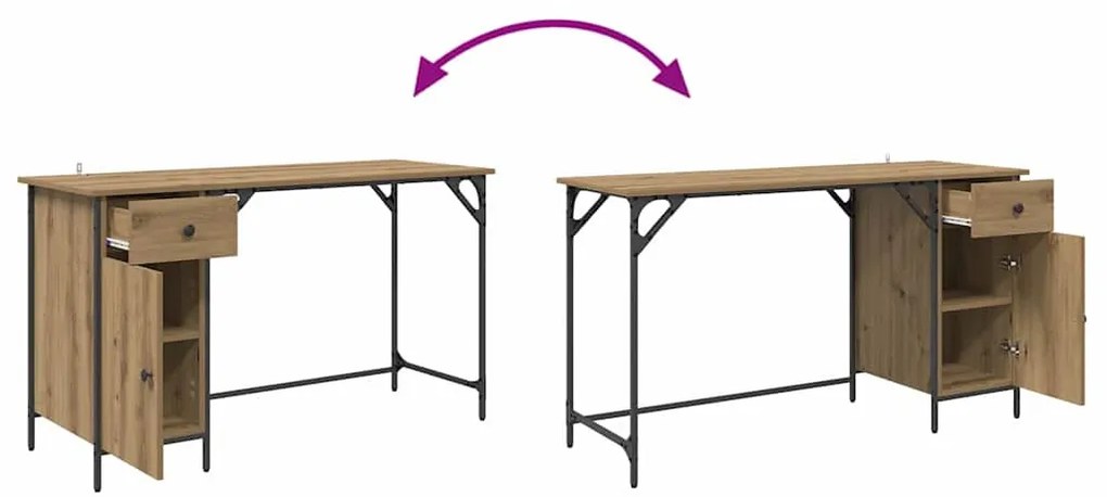 Számítógépes asztal Artisan tölgy 131 x 48 x 75 cm Faanyag