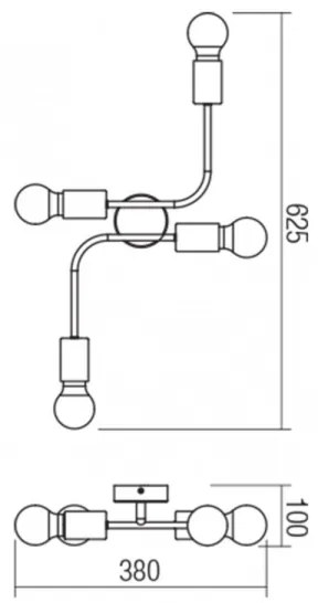 Redo 01-1669 - Mennyezeti lámpa YAK 4xE27/42W/230V