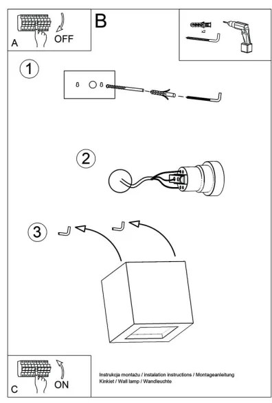 Sollux SL.0871 - LEO fali lámpa 1xE27/60W/230V szürke