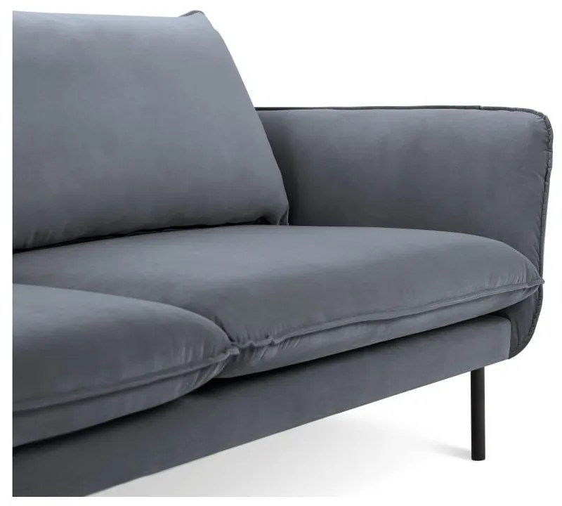 Vienna szürke bársony kanapé, 200 cm - Cosmopolitan Design