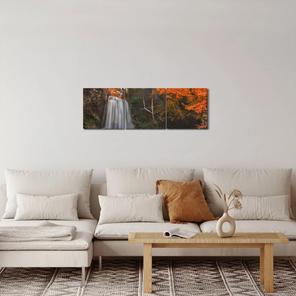 Kép - Vízesés Thaiföldön (órával) (90x30 cm)