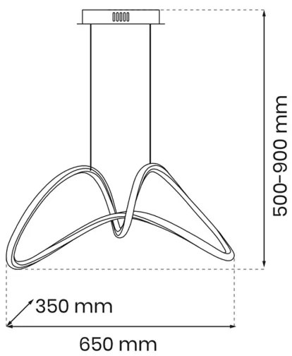 LED Csillár zsinóron TESORO LED/48W/230V fekete