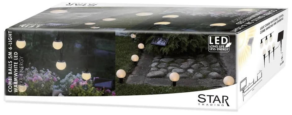 Globus kültéri napelemes LED fényfüzér, hosszúság 5 m - Star Trading