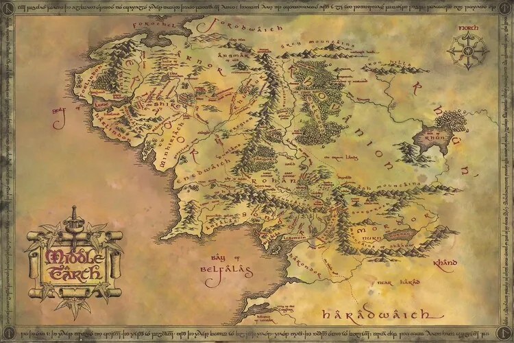 XXL Poszter The Lord of the Rings - Middle Earth