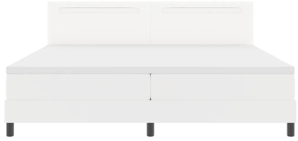 Fehér ágykeret matraccal, 200 x 200 cm, műbőr