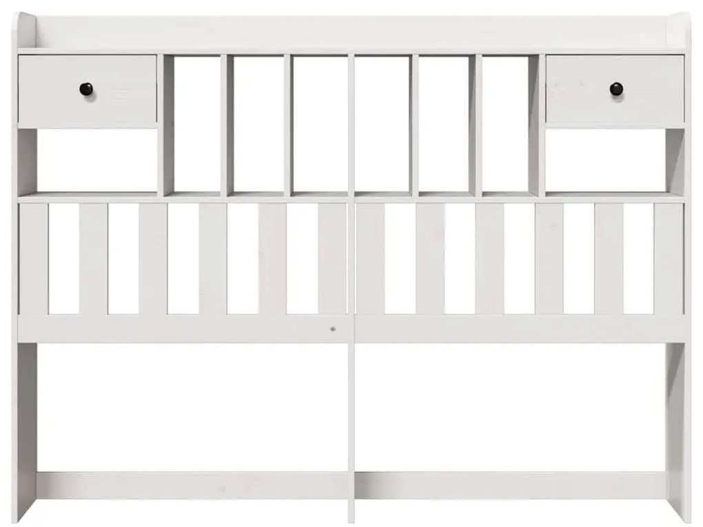 fehér tömör fenyőfa fejtámla tárolóval 140 cm