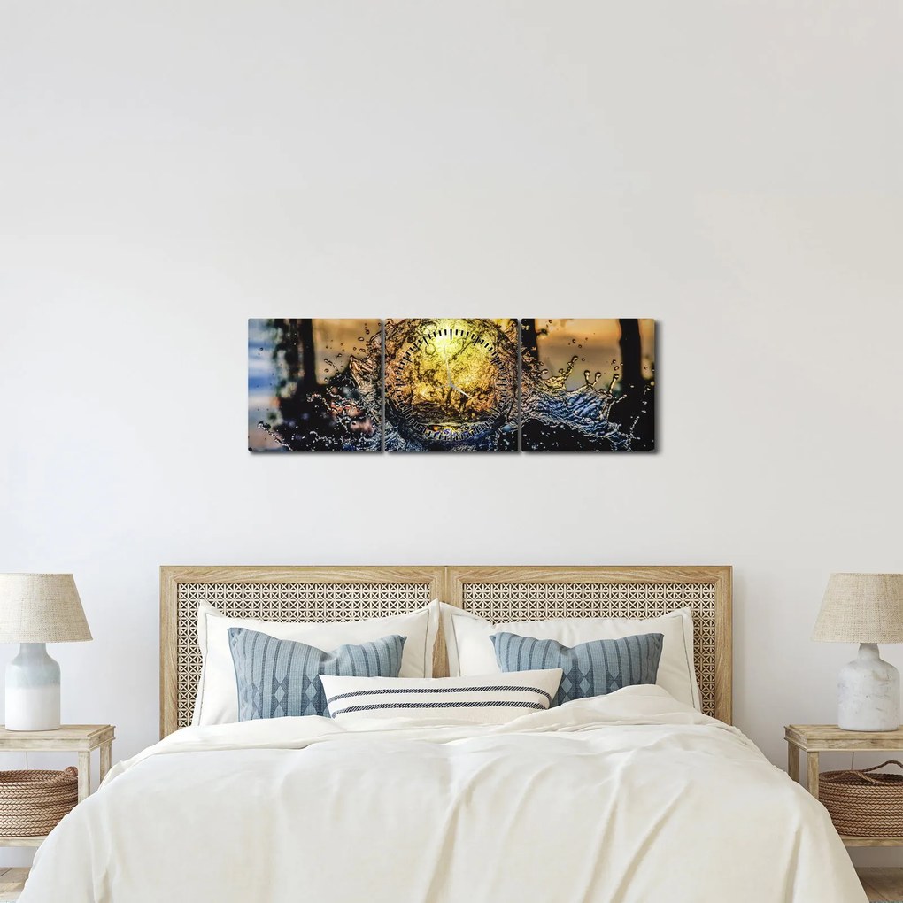 A víz képe (órával) (90x30 cm)