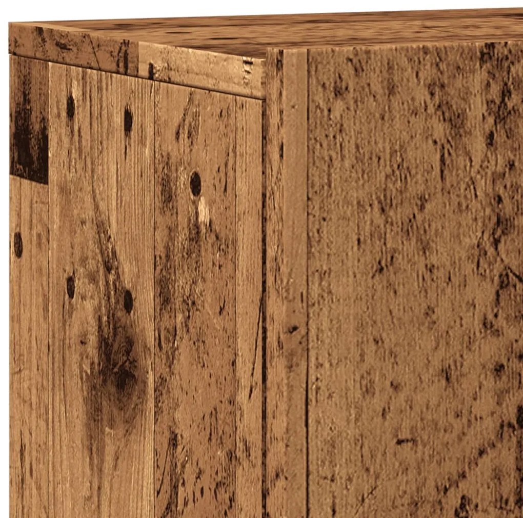 2 db antik fa színű falra szerelhető TV-szekrény 80 x 30 x 41cm