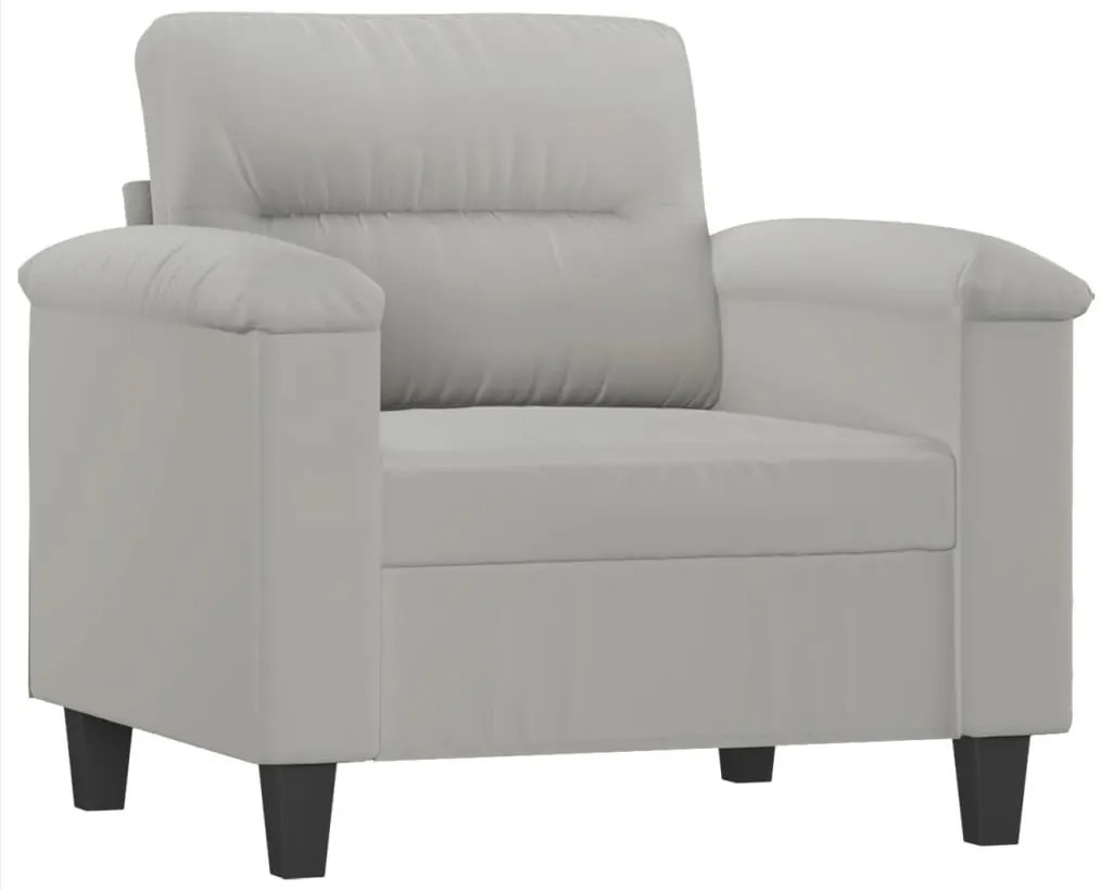 vidaXL 4 részes világosszürke mikroszálas ülőgarnitúra párnákkal