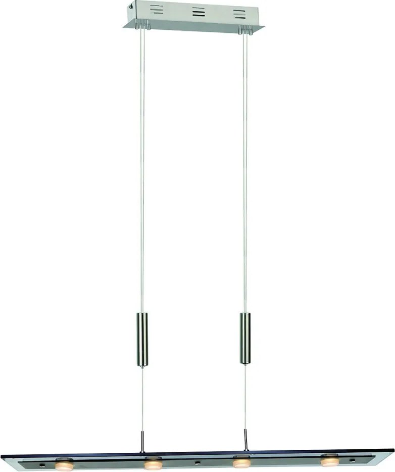 ITALUX P0795A-SMOKY SAVIO Modern Led Függesztett Lámpa Króm, Fekete, Átlátszó LED IP20