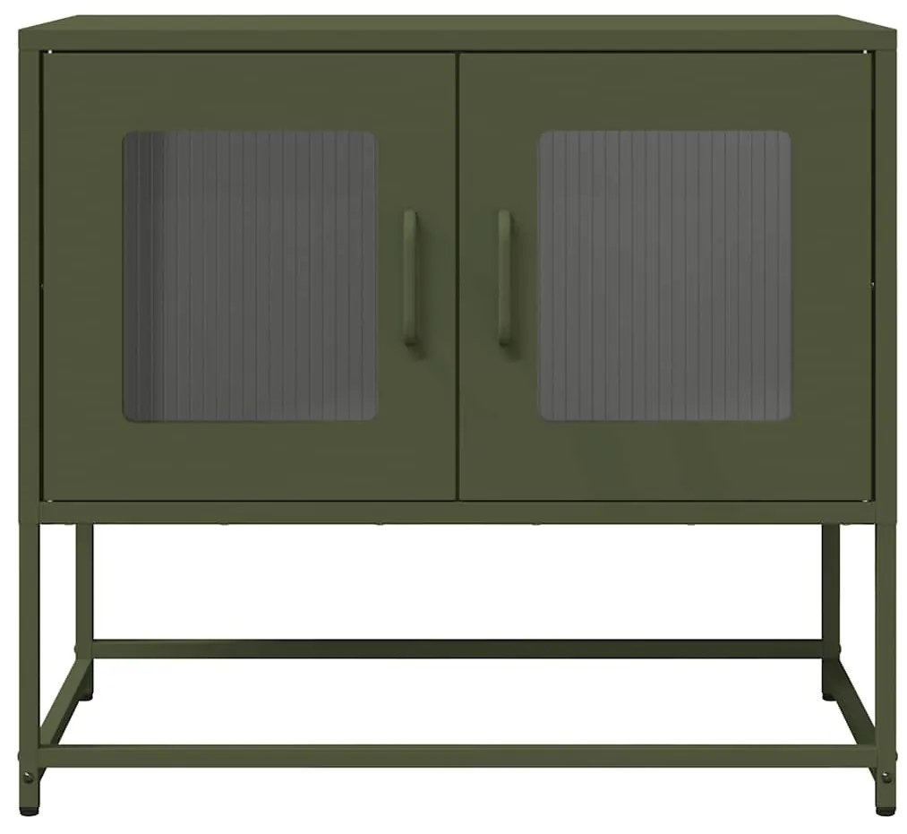 olívazöld hidegen hengerelt acél TV-szekrény 68x39x60,5 cm