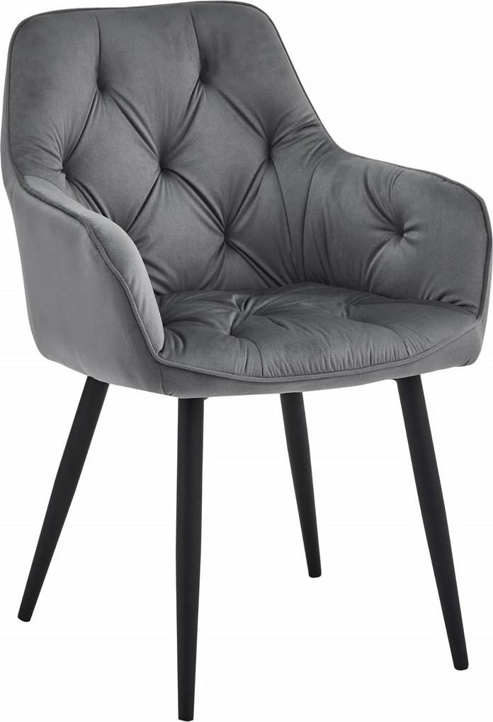 Elegáns bársony étkezőszék JORK, sötétszürke