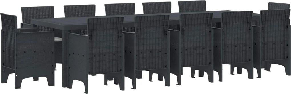 vidaXL Kert étkező szett 13 pcs Antracit és világosszürke
